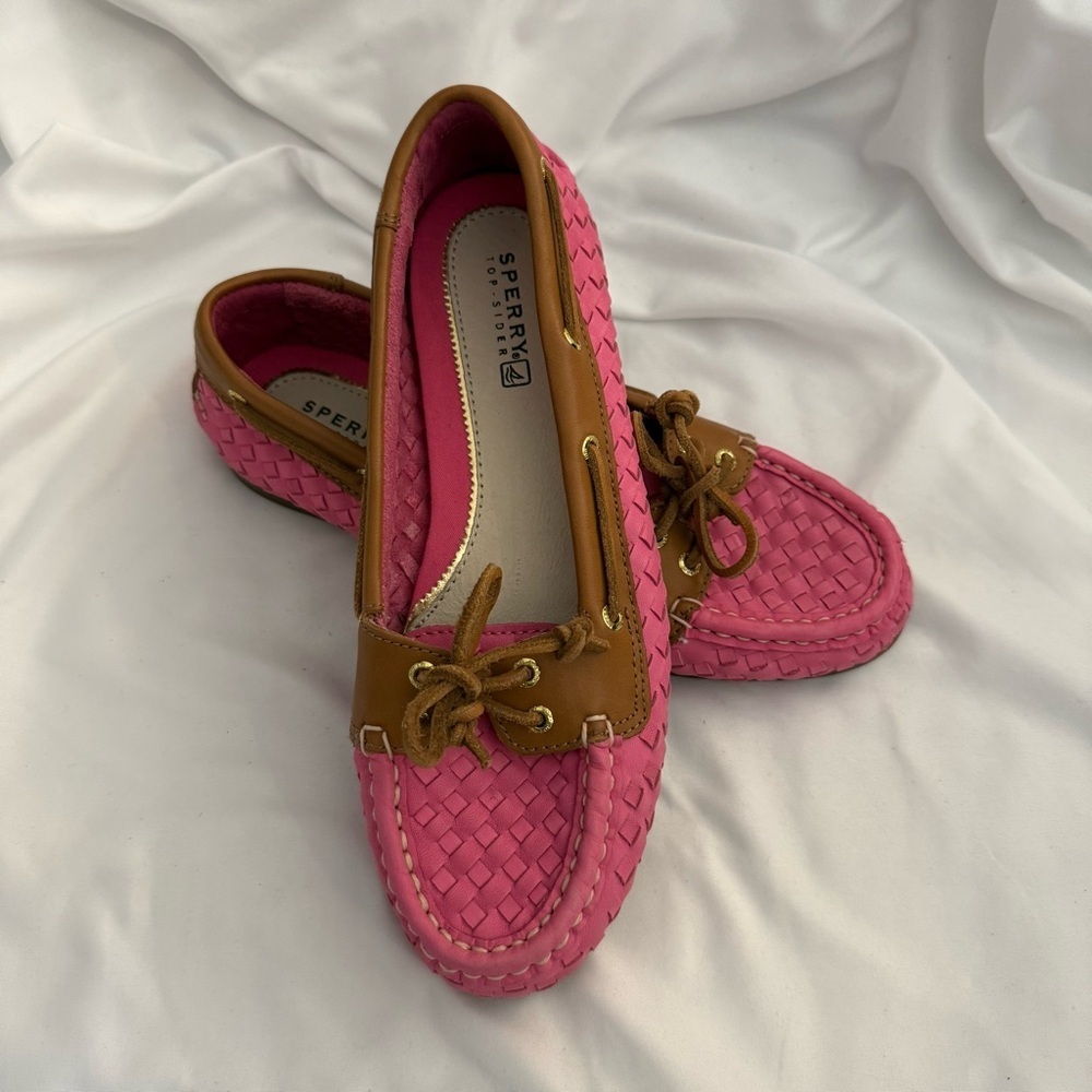 NWOT Sperry Topsider Audrey Woven Leather Boat Shoe